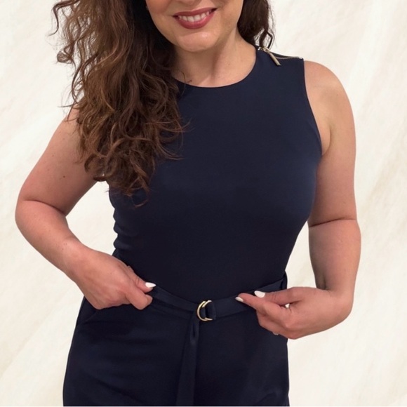 👗Michael Kors black sleeveless cropped jumpsuit - Picture 2 of 13